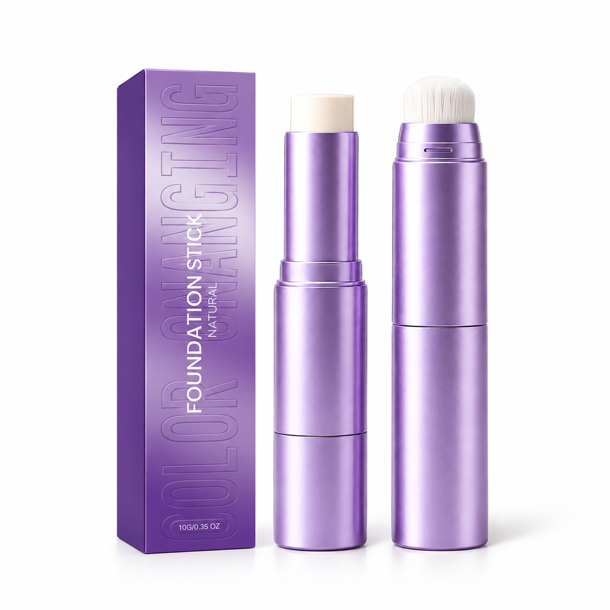 Cream Foundation Stick with Built-In Brush