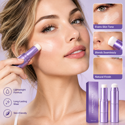 Cream Foundation Stick with Built-In Brush